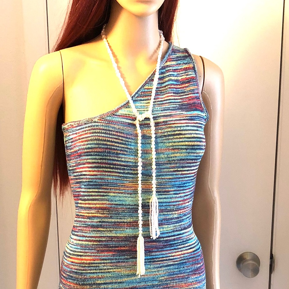 Stunning freshwater pearls rose quarts lariat - Picture 7 of 8